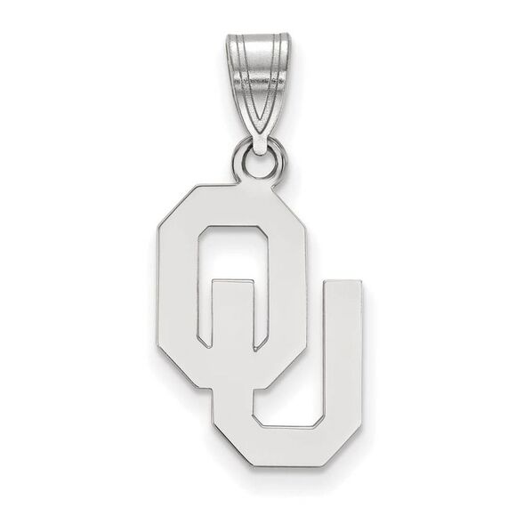 Sterling Silver U. of Oklahoma Medium Pendant